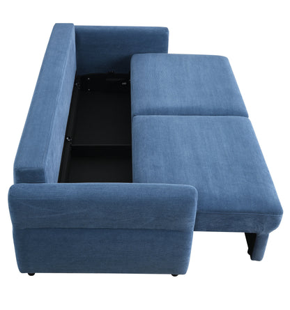 Haran Fabric Pull-Out Sleeper with Storage - Blue Fabric Sleeper Sofa