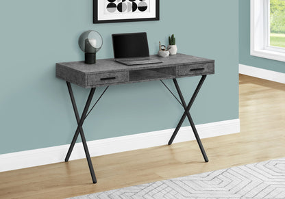 Contemporary Computer Desk with Storage Drawers - Metal & Wood