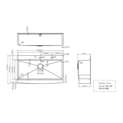 Modern Farmhouse Drop-In Workstation Kitchen Sink with Apron Front - Gray