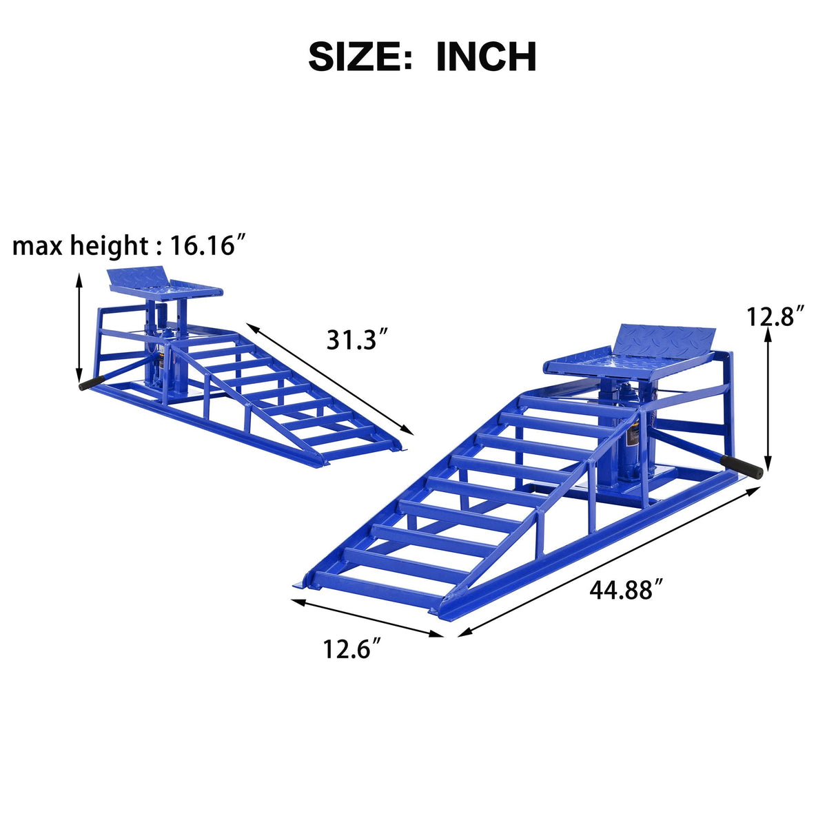 5 Ton Hydraulic Automotive Lift Ramps with Durable Steel - Red