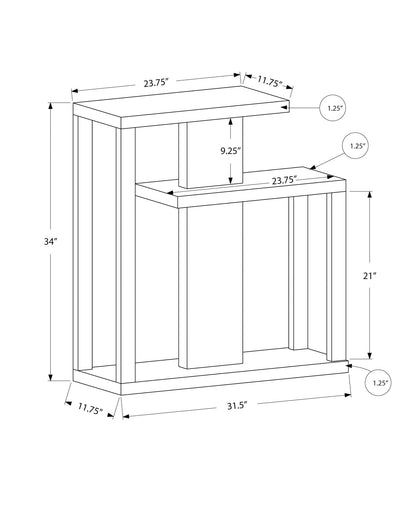 Accent Console Table for Entryway with Three-Tier Shelves - Light Brown