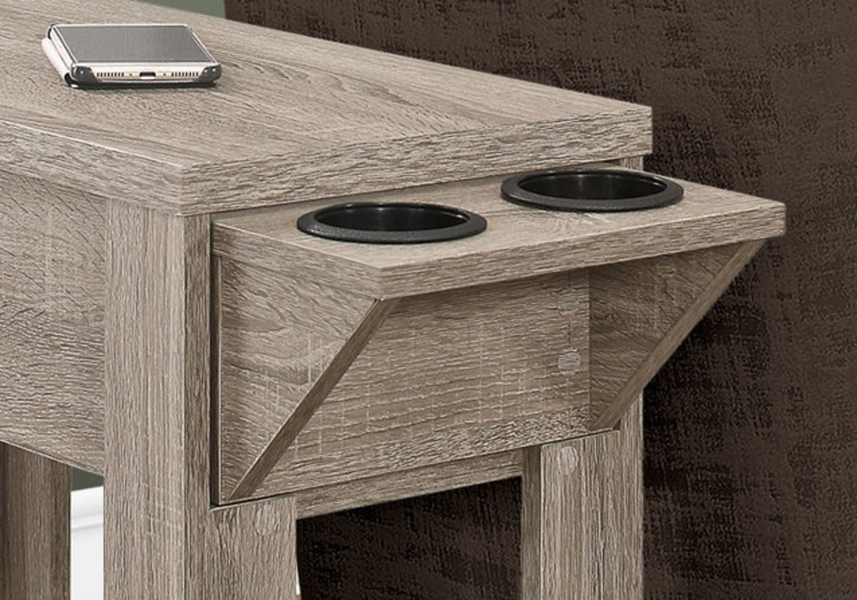 Accent Side Table with Storage and Built-In Lamp - Dark Brown or Dark Gray