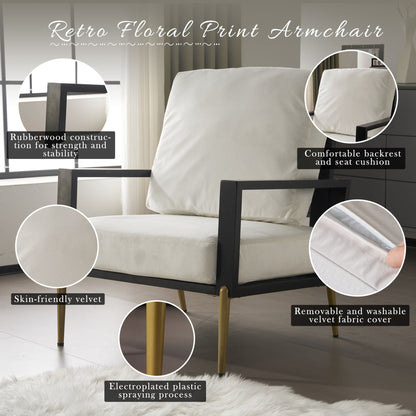 Modern Armchair With Solid Wood Frame and Adjustable Backrest - White or Light Blue