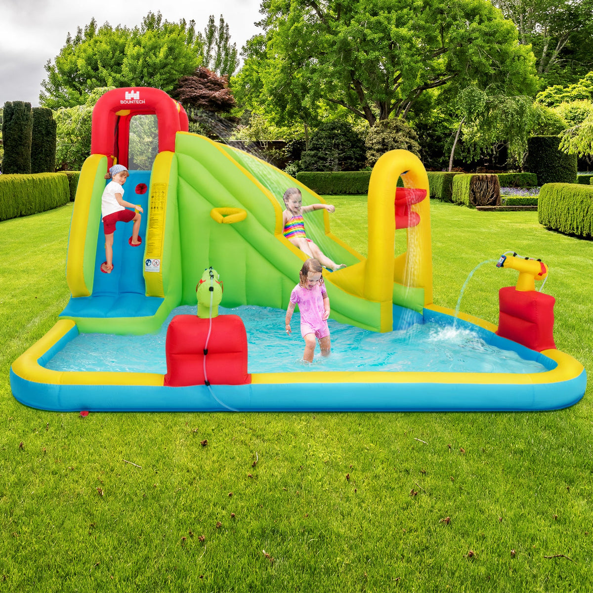Inflatable Splash Jump Slide Water Bounce without Blower