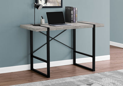 Industrial Computer Desk with Concrete-Look Tabletop - Multiple Colors
