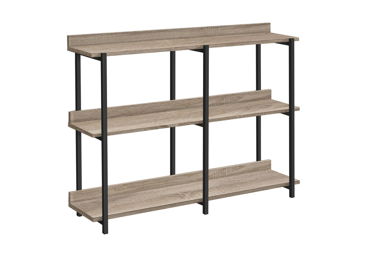 Accent Console Table for Entryway with Symmetrical Shelves - Black or Light Brown