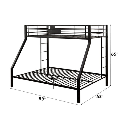 Limbra Spacious Design Double Bunk Bed with Metal Frame - Black or Dark Brown
