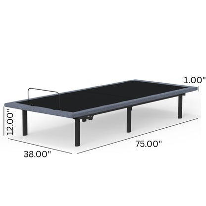 Adjustable Bed Base with Head and Foot Adjustment and Massage - Black