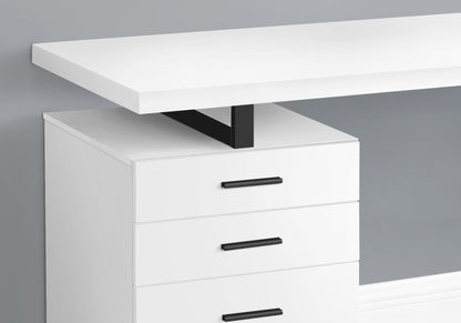 Reversible Computer Desk with Storage Drawers - Multiple Colors