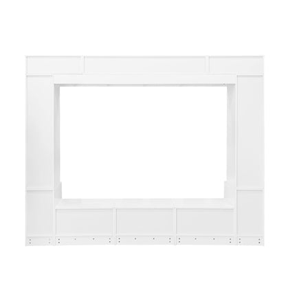 Wall Unit Entertainment Center with Glass Doors - White or Black