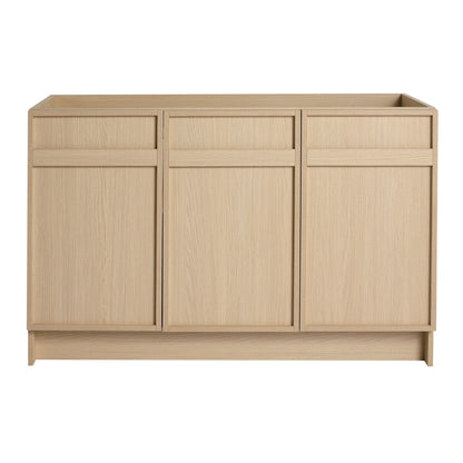 Modern Freestanding Bathroom Vanity with Soft Close Cabinet Doors - Light Brown