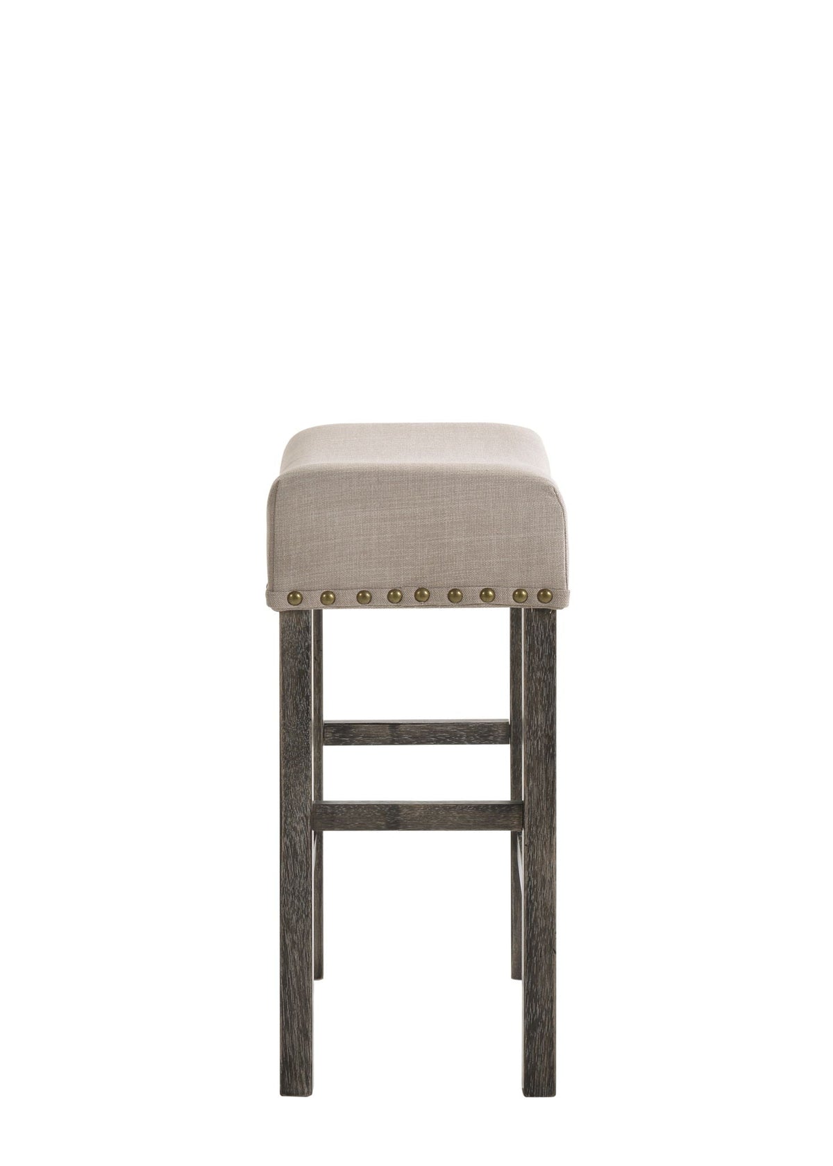 Gray Wood Counter Height Stool Set with Backless Design - Set of 2