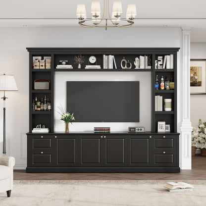 All-In-One TV Stand With Bookcase for TVs Up to 70 Inches - Black or White
