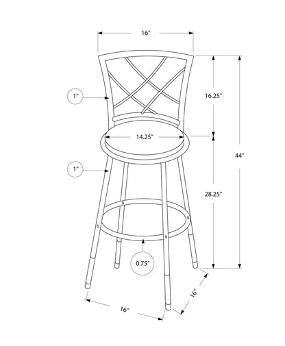 Bar Height Swivel Stool Set of 2 with Full Back - Black
