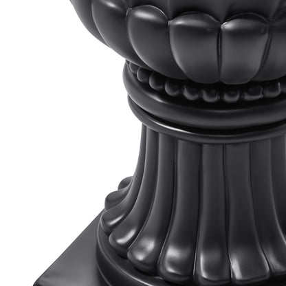 Large-Capacity European Pedestal Urn Outdoor Garden Planter - Black