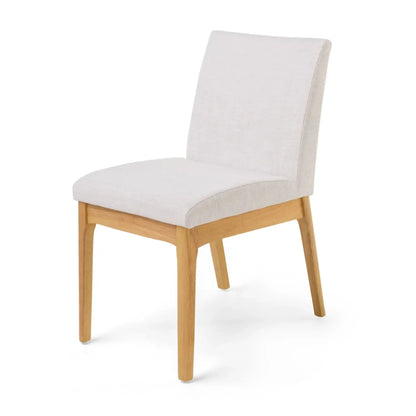 Contemporary Dining Chair Set with Upholstered Fabric - Beige