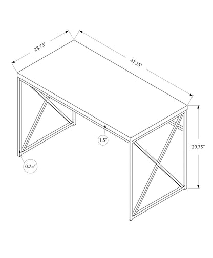 Contemporary Glossy Computer Desk with Sturdy Metal Base - Multiple Colors