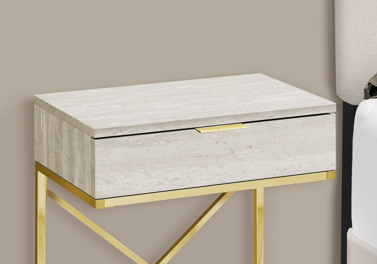 Accent Side Table with Storage Drawer - Contemporary Design