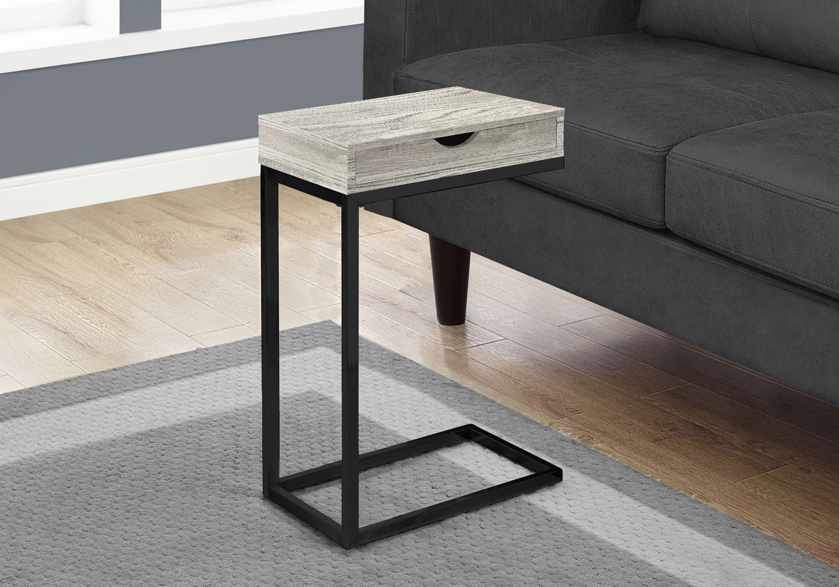 C-Shaped Accent Table with Storage Drawer – Multiple Colors