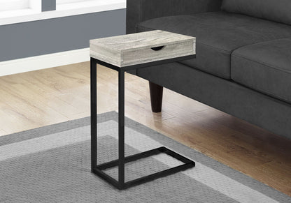 C-Shaped Accent Table with Storage Drawer – Multiple Colors