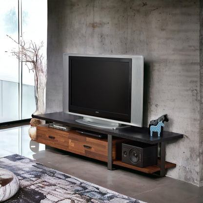 Elling TV Stand with Black Metal Legs - Walnut / Black