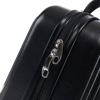 ABS Spinner Wheel Luggage Set with Cosmetic Case - Black