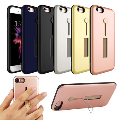 Finger Strap Phone Case for iPhone  8 Drop-prot ection Finger Ring Rugged Phone Case with Kickstand Dual Layer Case