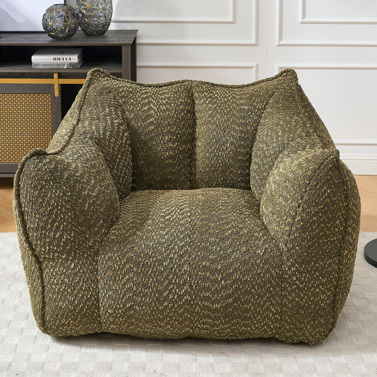 Chenille Arm Chair with Highly Resilient Foam - Multiple Colors