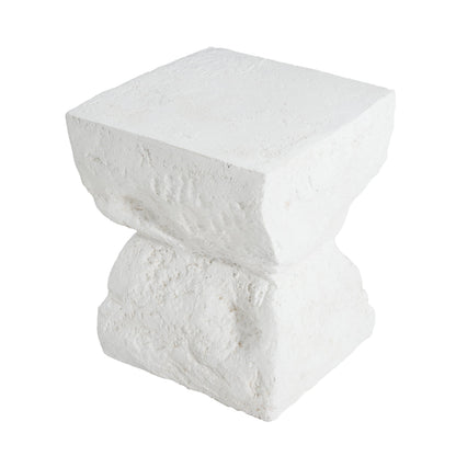 Cleo Modern Outdoor Side Table with Weather-Resistant MGO - Matte White