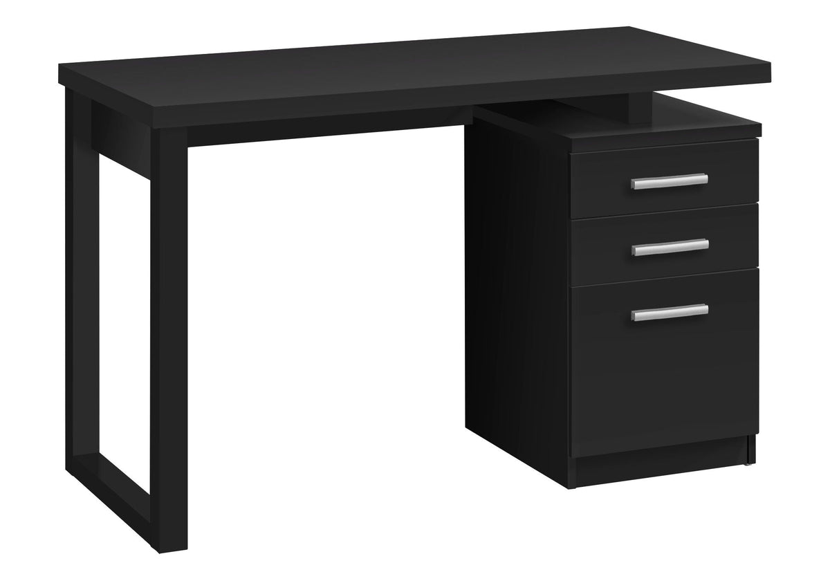 Computer Desk for Home Office with Reversible Storage Drawers - Black or White