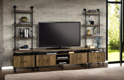 Ensata II TV Stand - Rustic Oak / Black