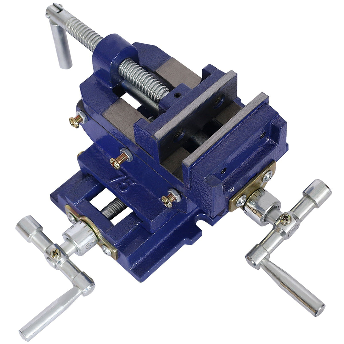 Industrial Quality Cross Slide Vise with Precision Control - Blue
