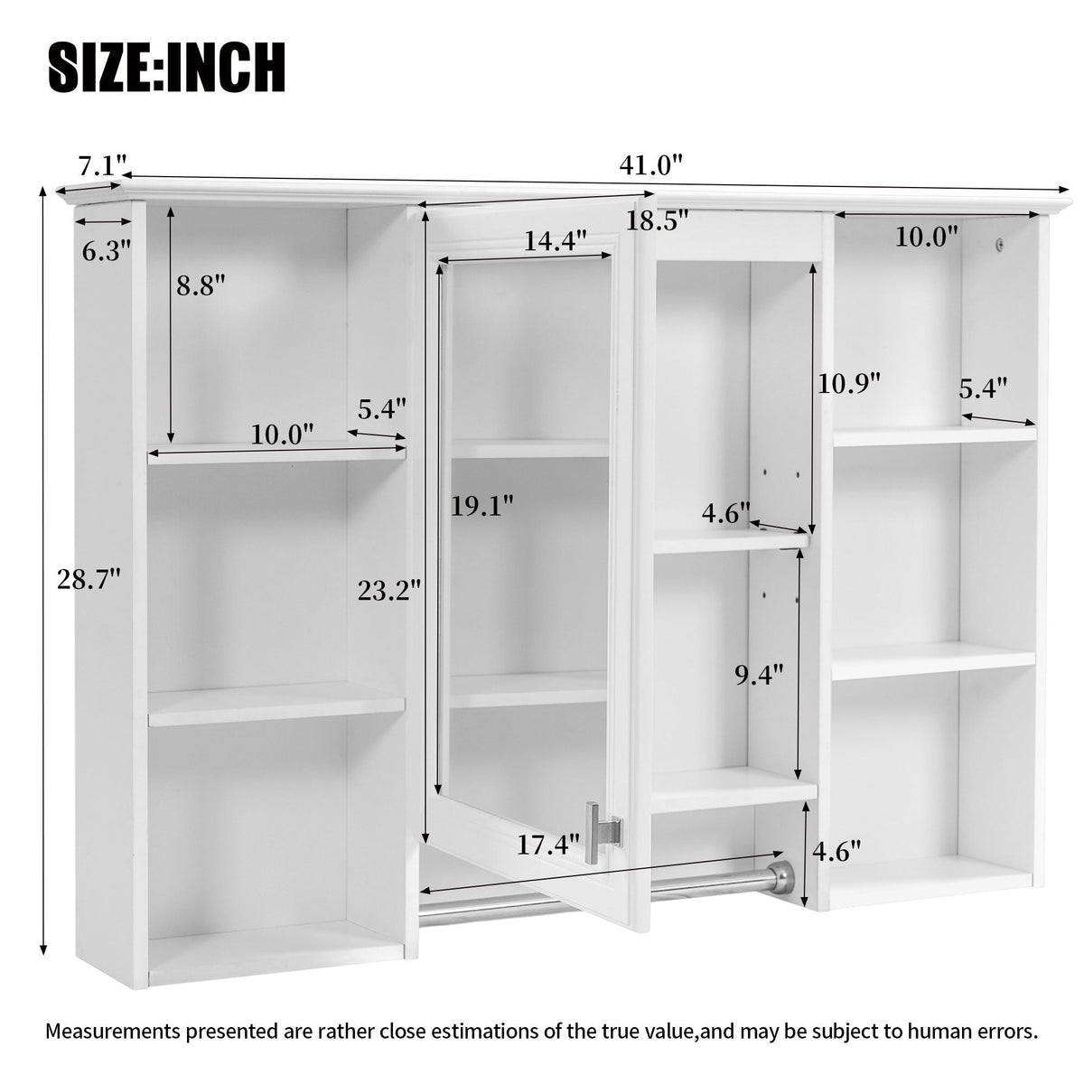 3-in-1 Modern Bathroom Mirror Cabinet with Adjustable Shelf - White or Black