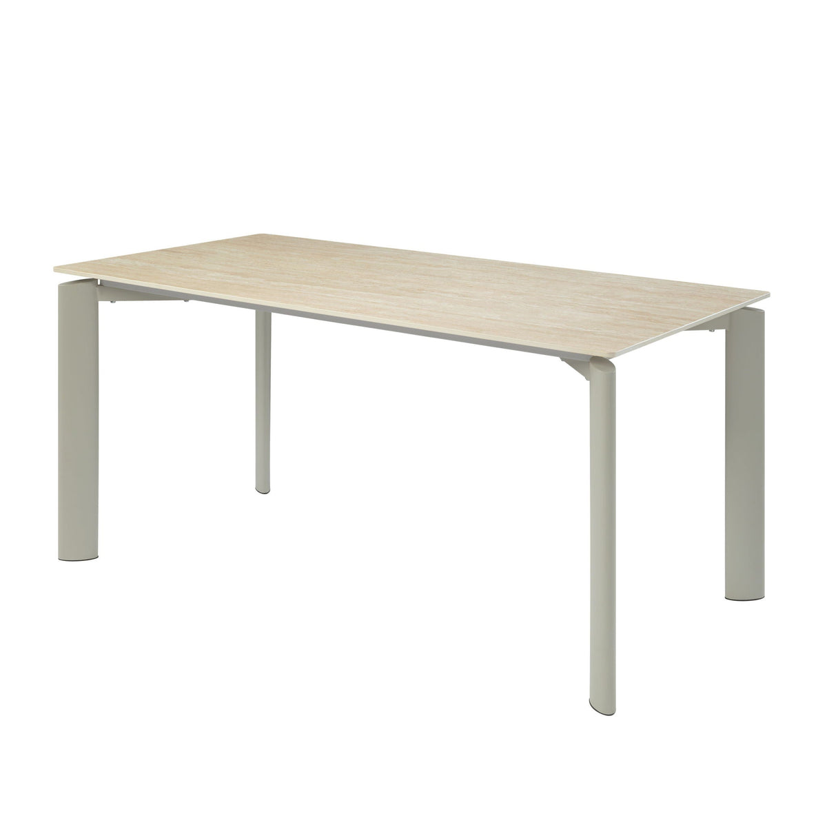 Light Gray Ceramic Top Dining Table with Durable Metal Legs - Ingram