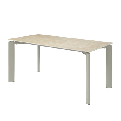 Light Gray Ceramic Top Dining Table with Durable Metal Legs - Ingram