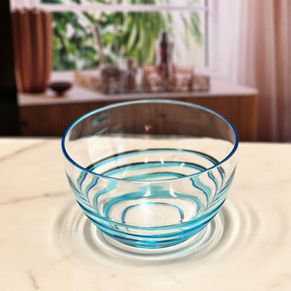 Swirl Acrylic Serving Bowls with Unbreakable Design - Light Blue or White