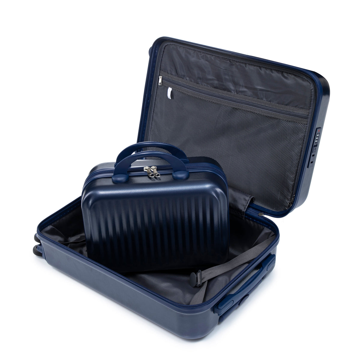 ABS Spinner Luggage Set with Combination Lock - Navy