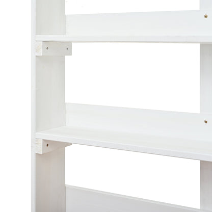 66" Farmhouse Potting Bench Table with Drawers and Shelves - Natural Fir