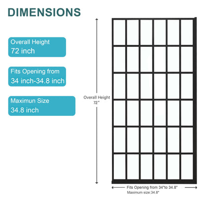 Frameless Fixed Shower Door with Open Entry Design – Matte Black