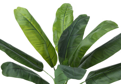 43" Tall Artificial Banana Tree with Real Touch Leaves – Green & Black