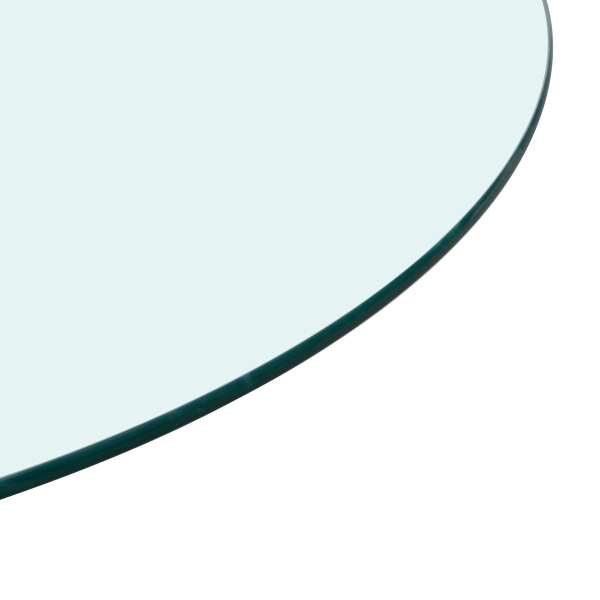 Round Tempered Glass Table Top with Durable Finish - White or Black