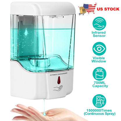 Automatic Soap Dispenser 700ML/29OZ Wall Mounted Sensor Refillable Hand Gel Dispenser