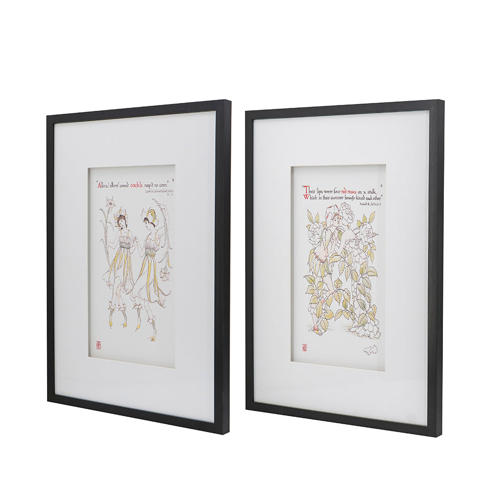Multicolor Wall Art Set with Black Frames - Set of 2