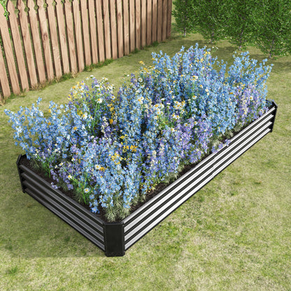 Raised Garden Bed Kit with Anti-Rust Coating - Black
