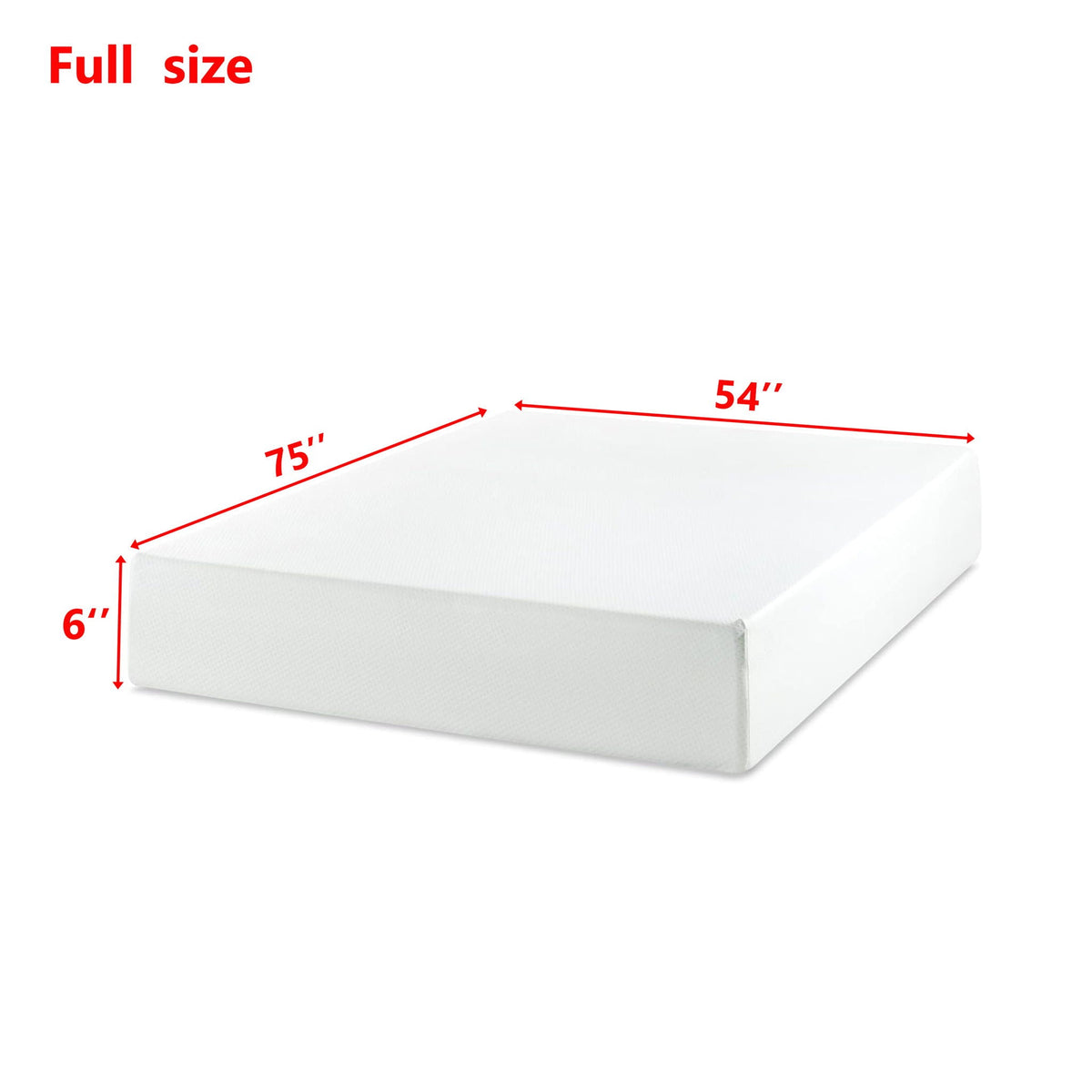 6" Tea Memory Foam Mattress with Green Tea & Charcoal Infusion - White