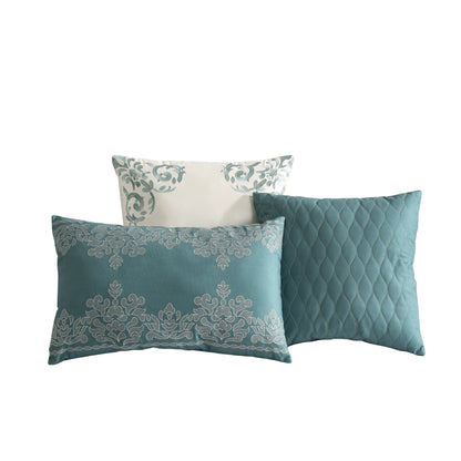 Medallion Jacquard Comforter Set with Decorative Pillows – Serene Blue