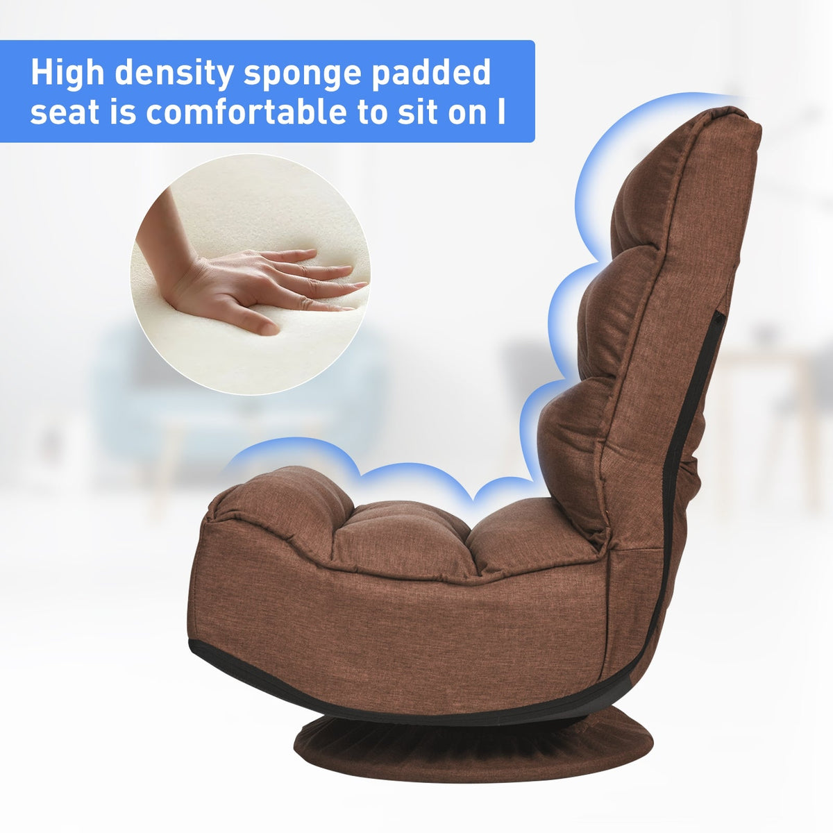 5-Position Folding Floor Gaming Chair