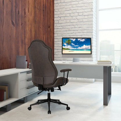 High Adjustable Back Executive Office Chair with Armrest-Brown