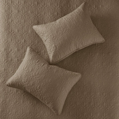 Reversible Quilt Set with Antimicrobial Treatment - Mocha