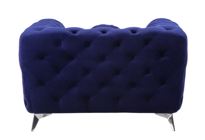 Fabric Atronia Arm Chair with Button-Tufted Backrest - Blue or Purple